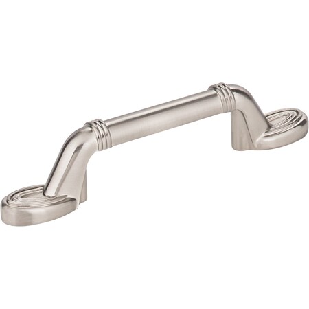 Elements 3" Center-to-Center Satin Nickel Ringed Detail Vienna Cabinet Pull 110-3SN